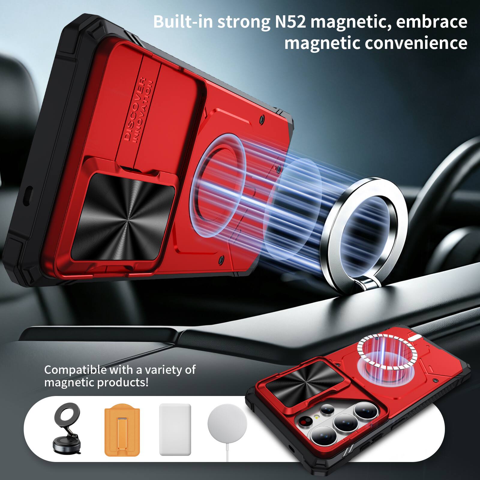 Built-in strong N52 magnetic, embrace magnetic convenience

Compatible with a variety of magnetic products!