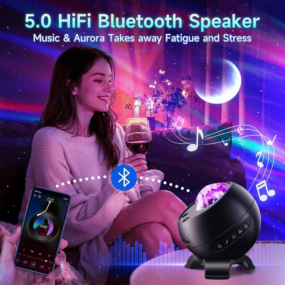 5.0 HiFi Bluetooth Speaker  
Music & Aurora Takes away Fatigue and Stress