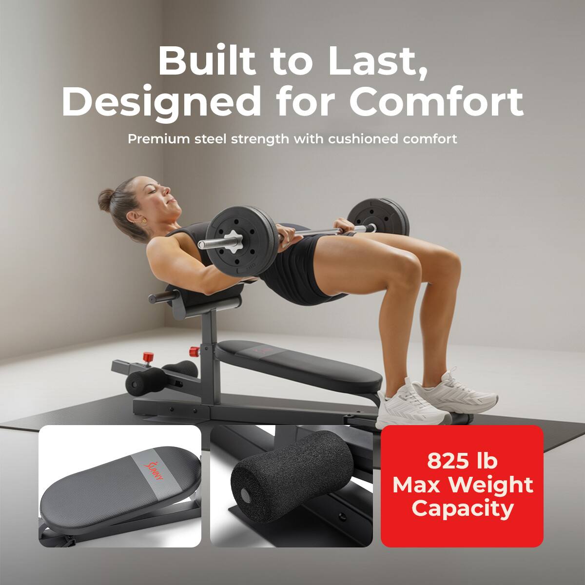 Built to Last, Designed for Comfort  
Premium steel strength with cushioned comfort  
825 lb Max Weight Capacity