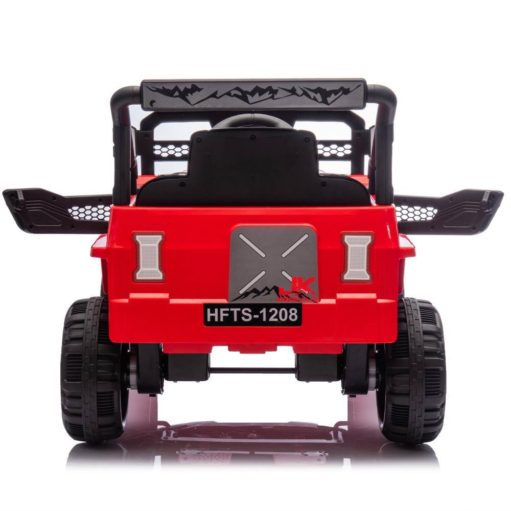 Alt View 2. BreeBe - 12V Kids ride on Electric Truck Car with Parental Control, 2WD, Suspension, LED Lights, USB, MP3, Bluetooth, Ages 1-4 - Red.