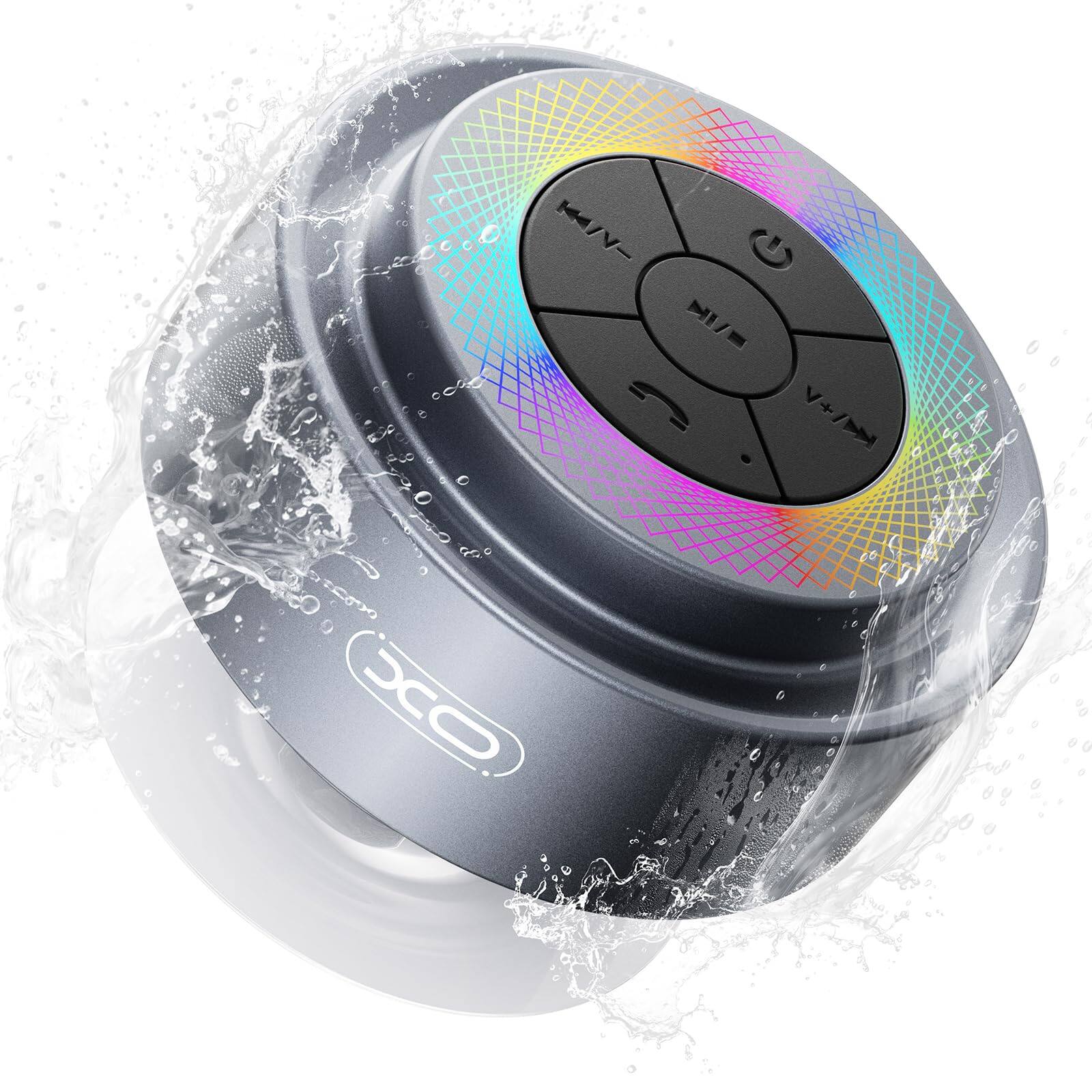 Cozy Serene - Led Light Shower Xo Portable Speakers Ip67 Waterproof With Suction Cup Built-in Mic And Dynamic Led Lights Handsfree - Default