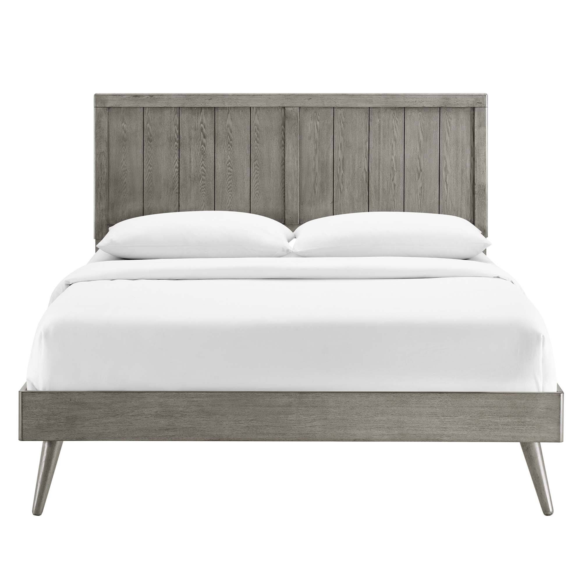 Alt View 6. Modway - Alana Wood Full Platform Bed With Splayed Legs - Gray.