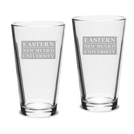 Jardine - Eastern New Mexico Greyhounds 16oz. 2-Piece Classic Pub Glass Set - Multicolor