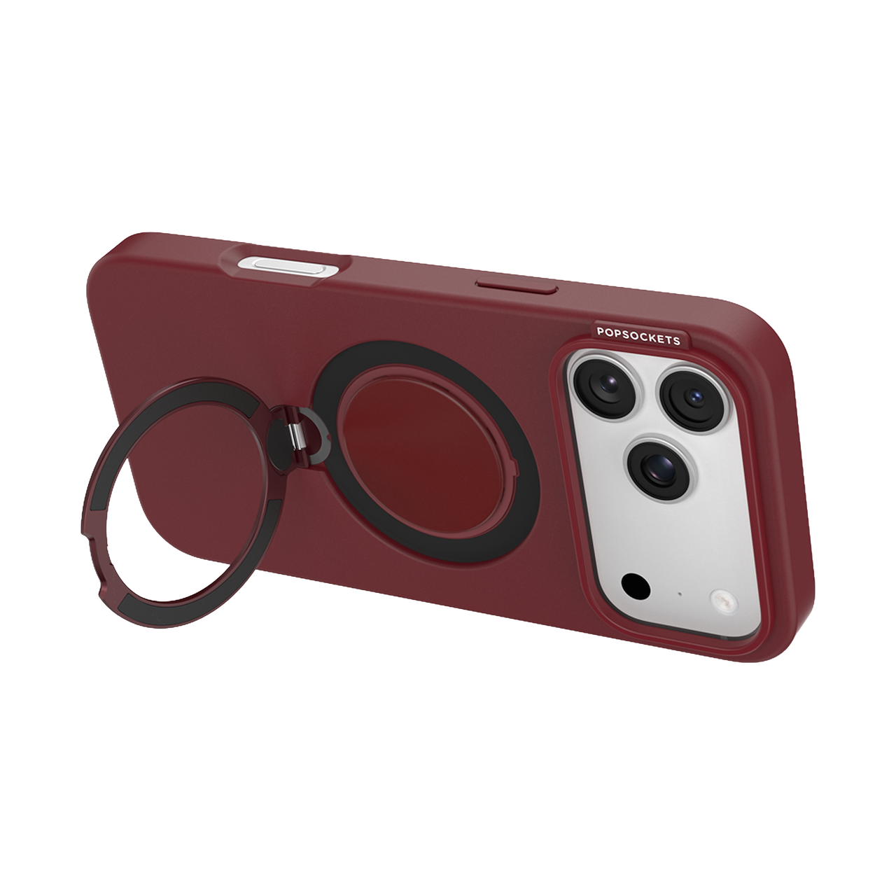 Left. PopSockets - Low Pro Case iPhone 18 Pro Max/17 Pro Max - Burgundy.