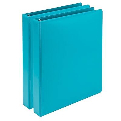 Front. Samsill - Samsill Fashion Colors 1" View Binders, 3-Ring, Made in USA, Teal, 2/Pack - Turquoise.