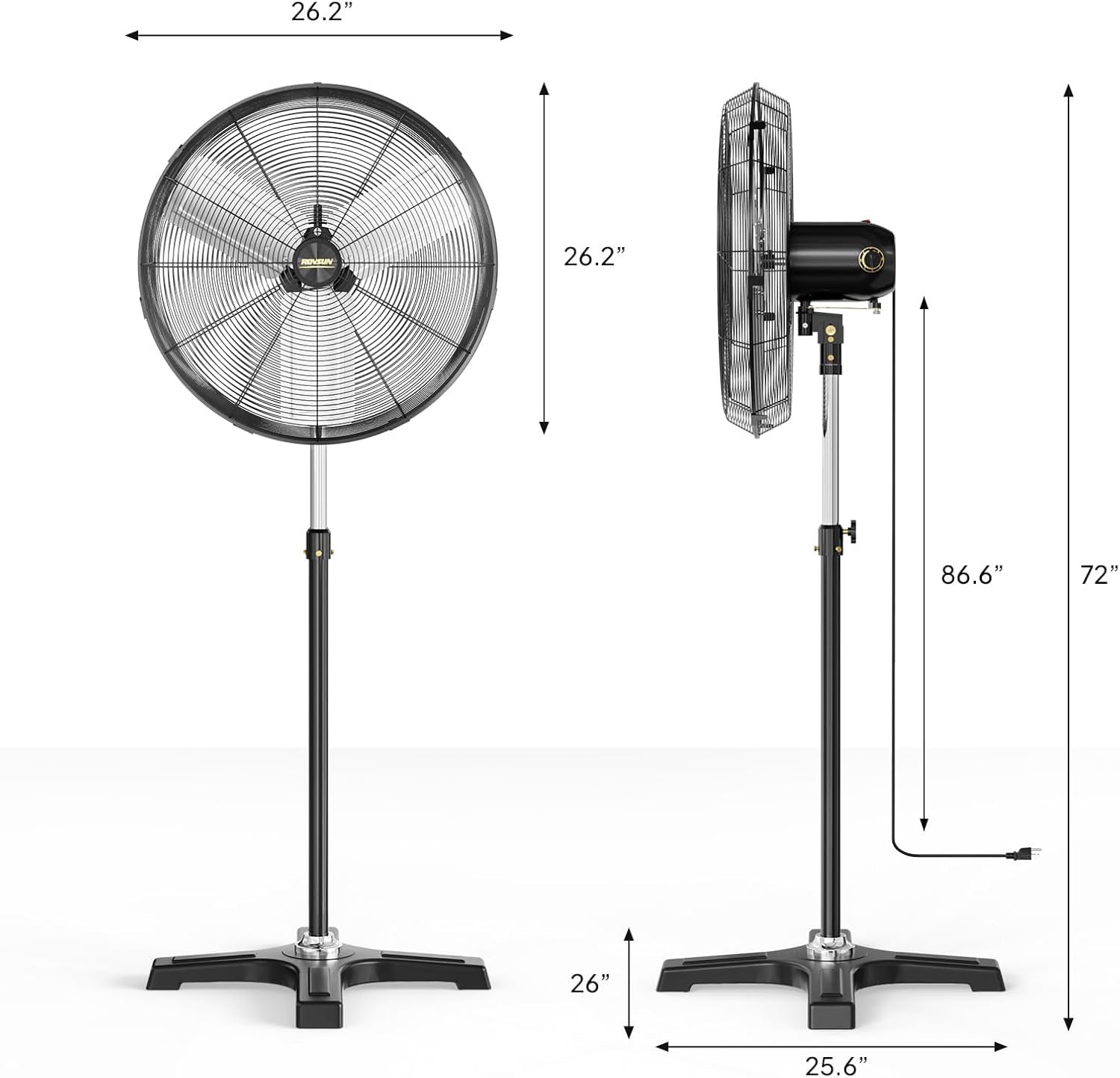26.2" 26.2" 86.6" 72" 26" 25.6"