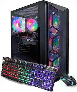 STGAubron - Gaming Desktop PC, AMD Ryzen 5 5500 up to 4.2G, GeForce RTX 3060 12G, 16G DDR4, 1T SSD, WiFi 6, BT 5.2, Win11H - Black