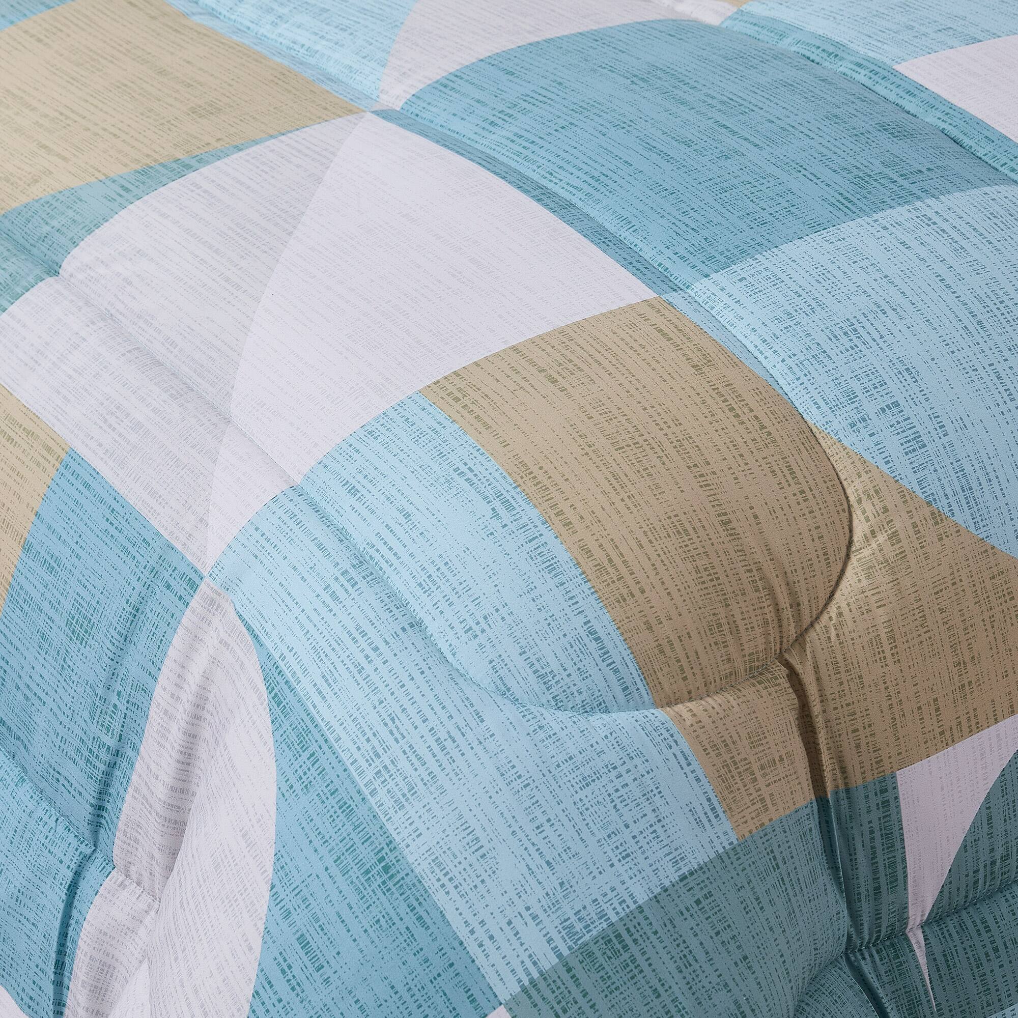 Alt View 1. Sweet Home Collection - 7 Piece Geo-Aqua Bed in a  Bag  Comforter & Sheet Set - King - Multicolored.
