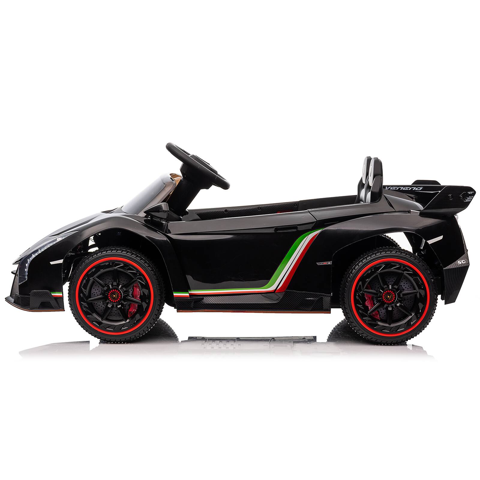Left. Winado - 12V Ride on Car, Electric Vehicle Licensed Lamborghini Veneno for Kids, Battery Powered Car Toy w/Parent Control, LED - Black.