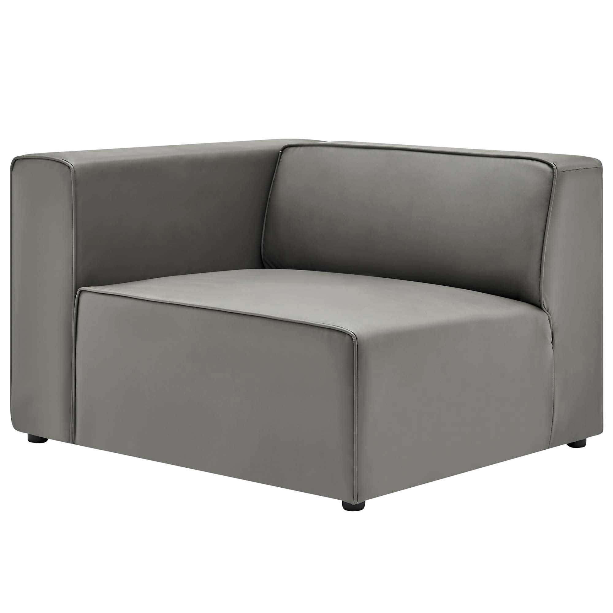 Left. Modway - Mingle 4-Piece Vegan Leather Sectional Sofa by Modway - Gray.