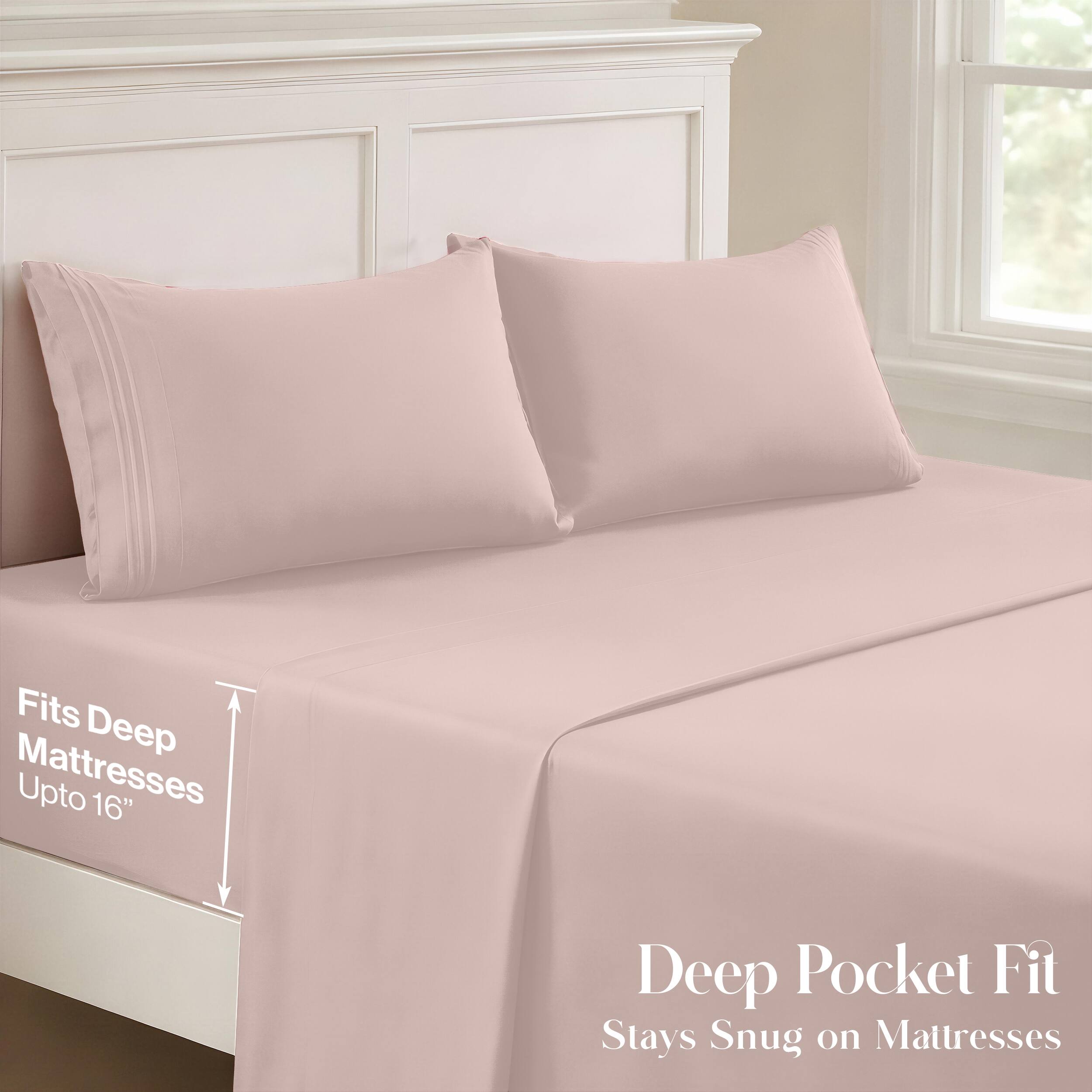 Fits Deep Mattresses Upto 16" Deep Pocket Fit Stays Snug on Mattresses