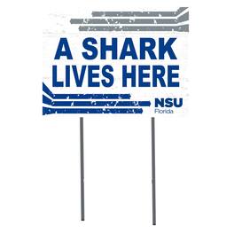 Jardine - Nova Southeastern Sharks 18" x 24" Bound Yard Sign - White