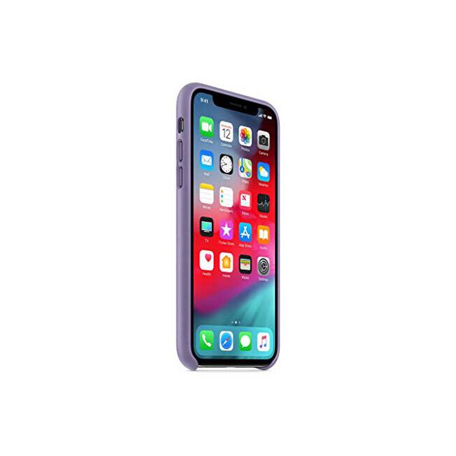 Left. Apple - Apple Leather Case (for iPhone Xs) - Lilac - Lilac.