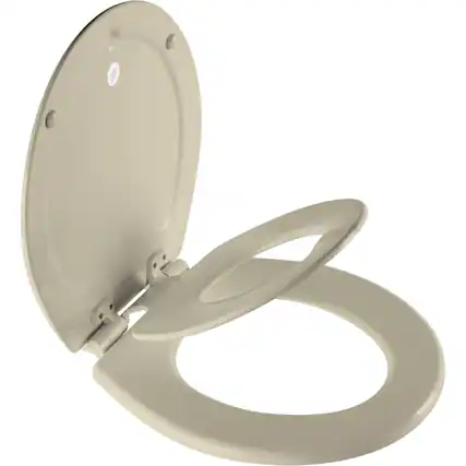 Front. BEMIS - NextStep2 Children's Round Closed Front Toilet Seat in Bone - Bone.