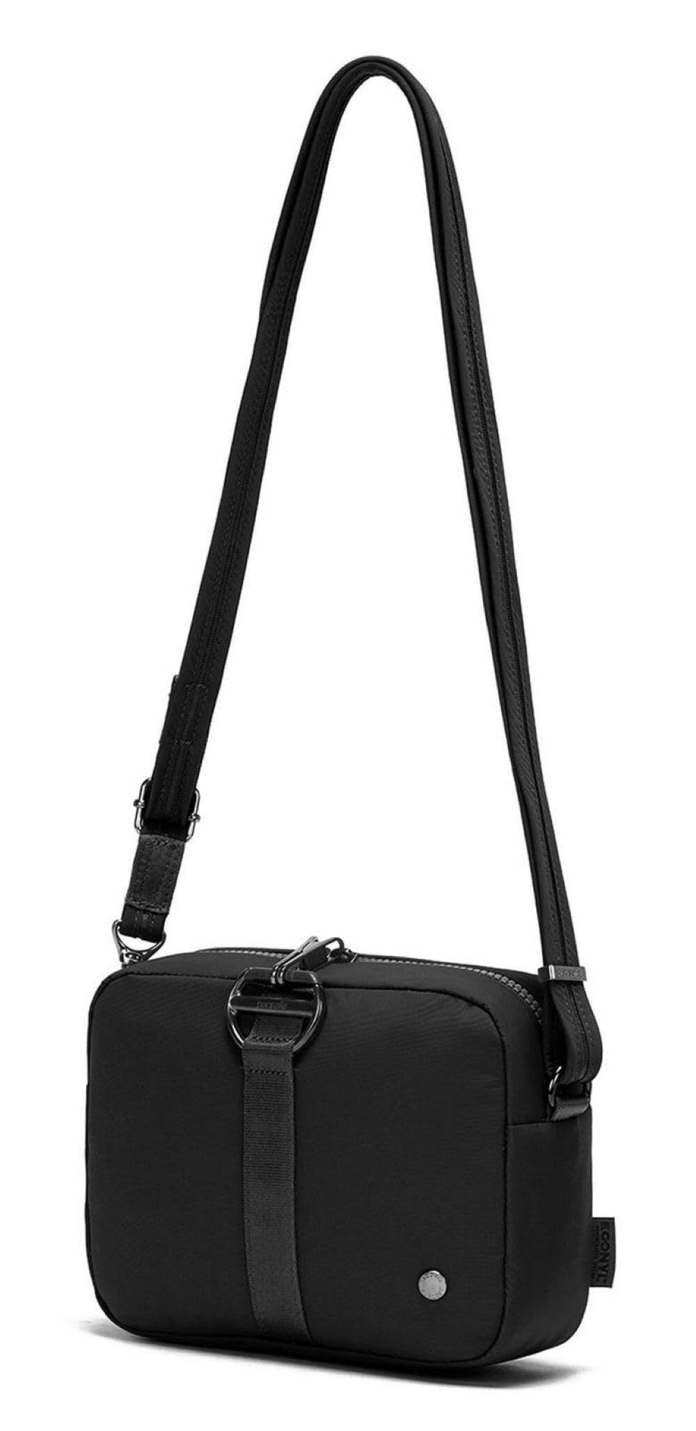 Left. Pacsafe - CX Square Crossbody (Econyl Black) - Econyl Black.