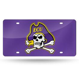 Rico Industries - East Carolina Pirates Purple Mirrored Laser Cut License Plate Laser Tag - Multi