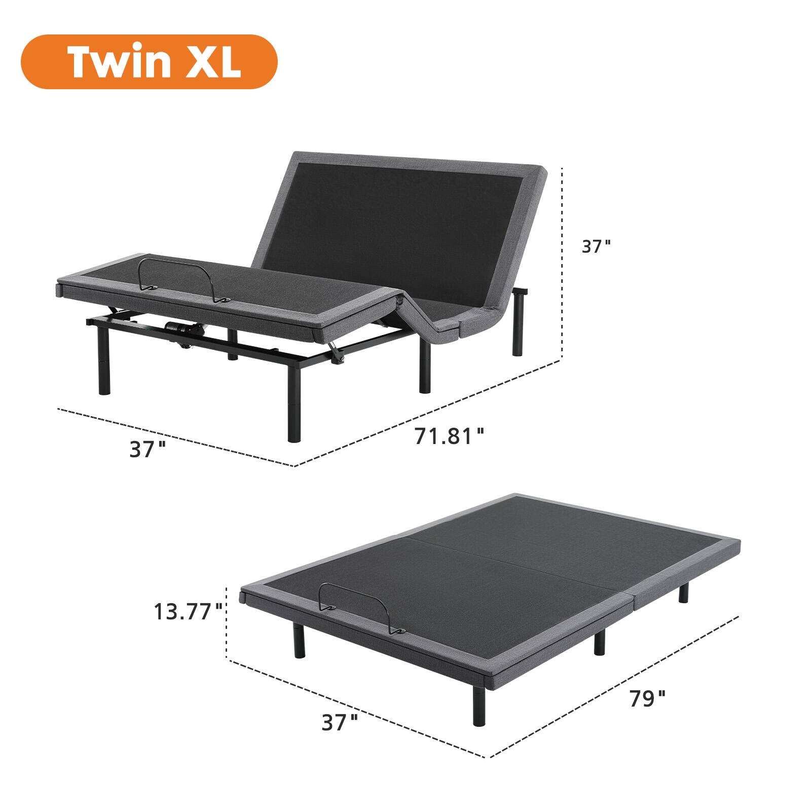 Twin XL  
37" x 37" x 71.81"  
13.77"  
37" x 79"