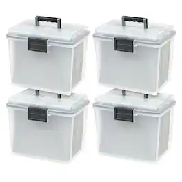 IRIS USA - Portable Letter Size File Box with Handle for Hanging Folders