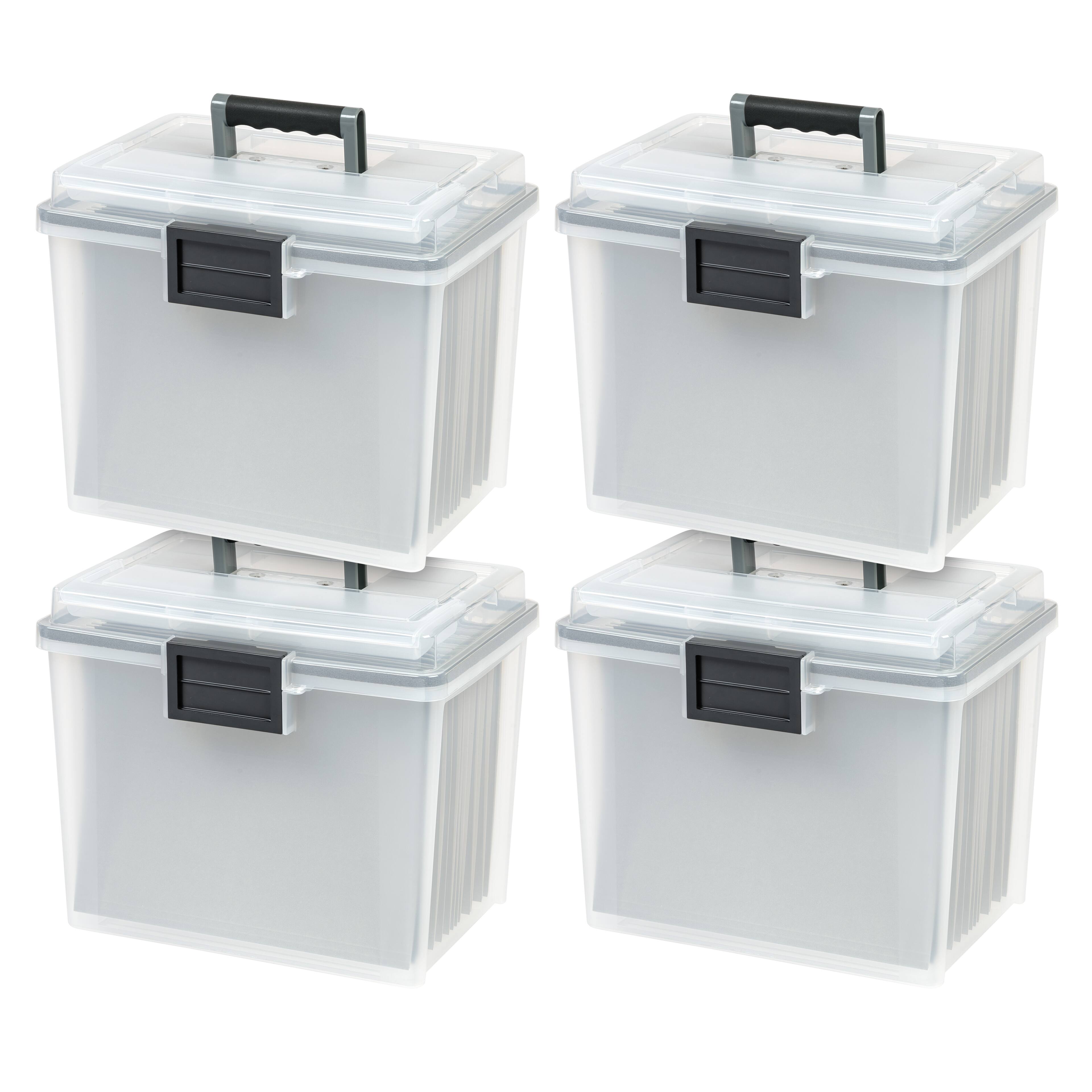 Front. IRIS USA - IRIS USA Portable Letter Size File Box with Handle for Hanging Folders.