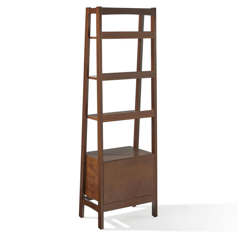 Angle. Crosley Furniture - Landon Small Etagere Bookcase - Mahogany.