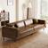 Alt View 3. luck idea - Mid-century Modern Leather Sofa With Wooden Accents, 4-seater Living Room Couch With 3 Throw Pillows - Brown.