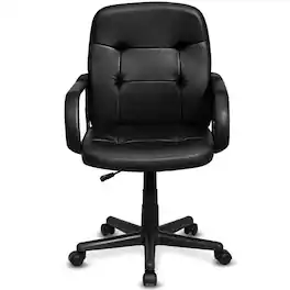 Kadyn - Ergonomic Office Chair with 360-degree Wheels, Home Office Computer Desk Chair, Small Office Chair for Bedroom,Study - Black