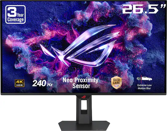 3 Year Coverage
26.5"
4K HDR
240 Hz
Neo Proximity Sensor
OLED CARE PRO
Extreme Low Motion Blur