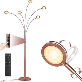 Nordic Hygge - LED Arc Floor Lamp with Remote, 2250LM Dimmable Floor Lamp with Timer, Adjustable Colors, Brightness & 5 Adjustable Arm - Oil-Rubbed Bronze