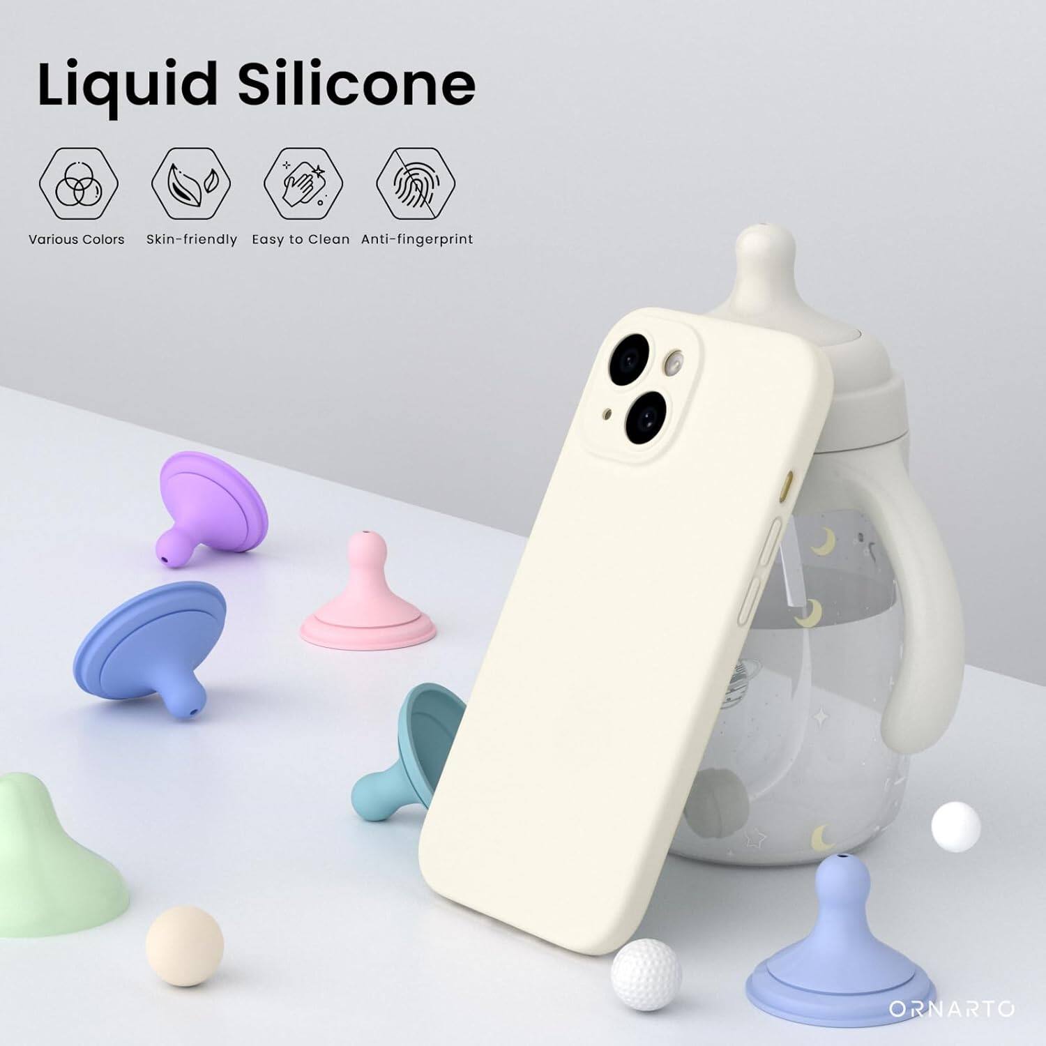 Liquid Silicone, Various Colors, Skin-friendly, Easy to Clean, Anti-fingerprint, ORNARTO