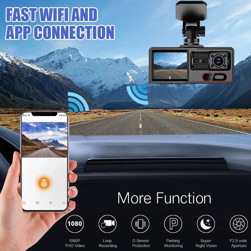 FAST WIFI AND APP CONNECTION

More Function

- 1080P FHD Video
- Loop Recording
- G-Sensor Protection
- Parking Monitoring
- Super Night Vision
- F2.0 wide Aperture
