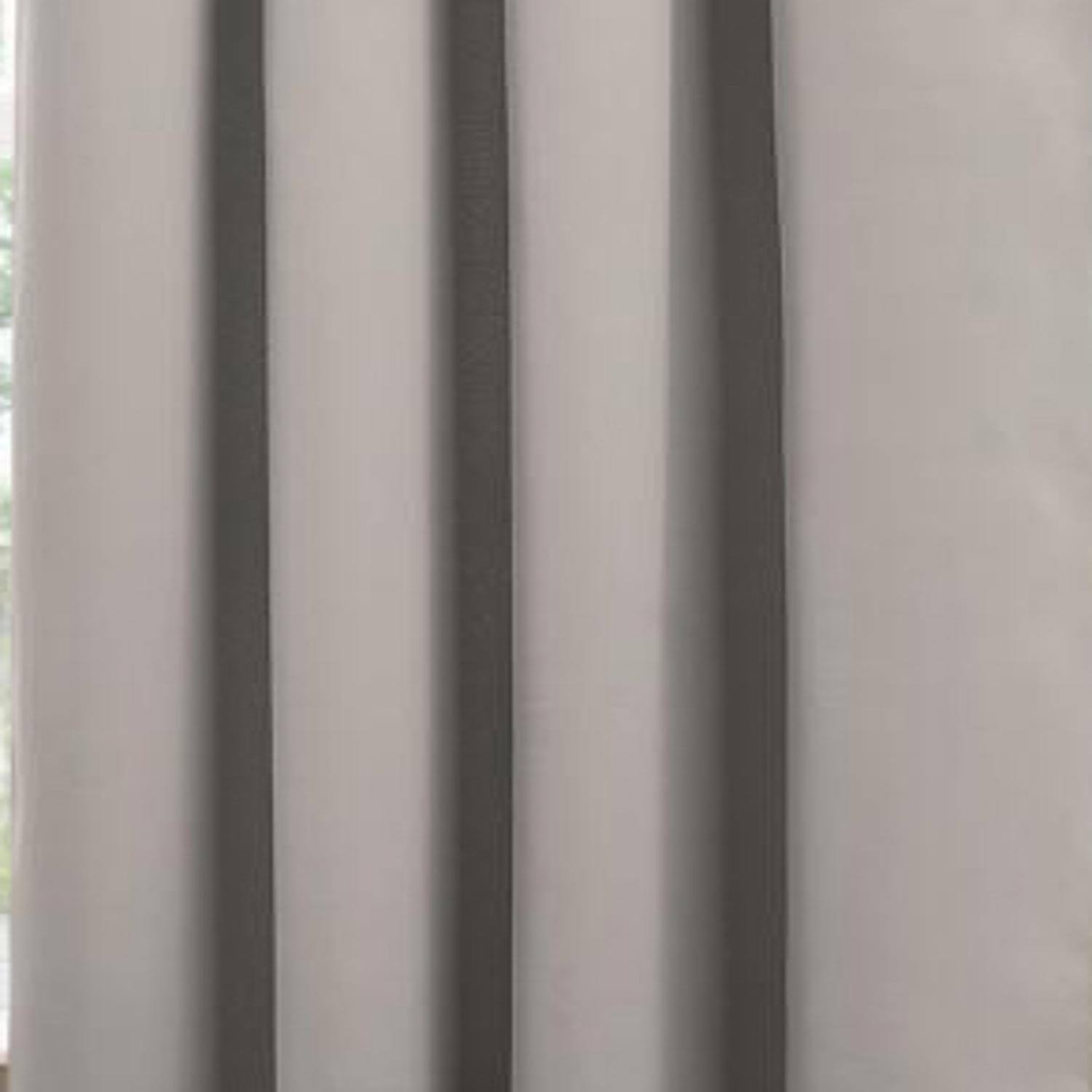 Left. RT Designers Collection - Olivia Gray Anchorage Blackout Grommet Single Curtan Panel - 54x90" Silver - Silver.