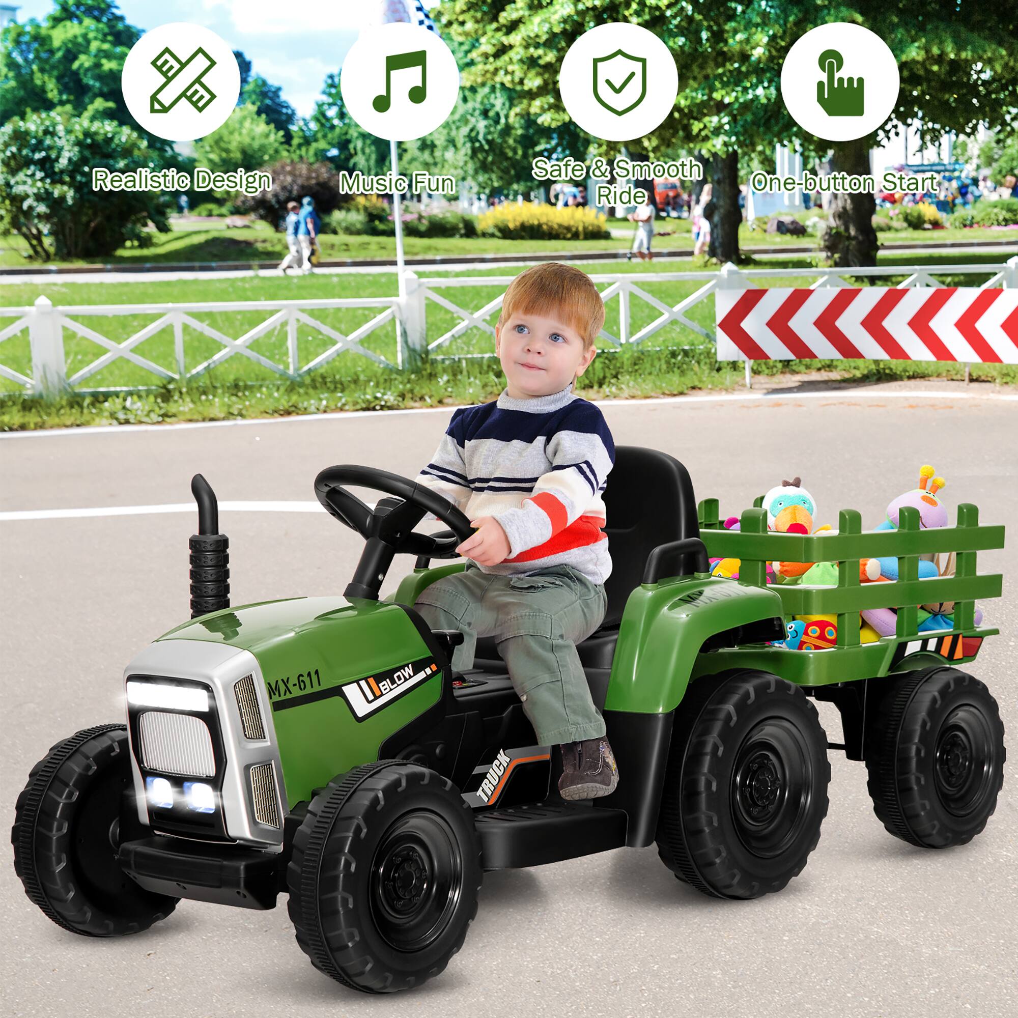 - Realistic Design
- Music Fun
- Safe & Smooth Ride
- One-button Start

MX-611 BLOW TRUCK