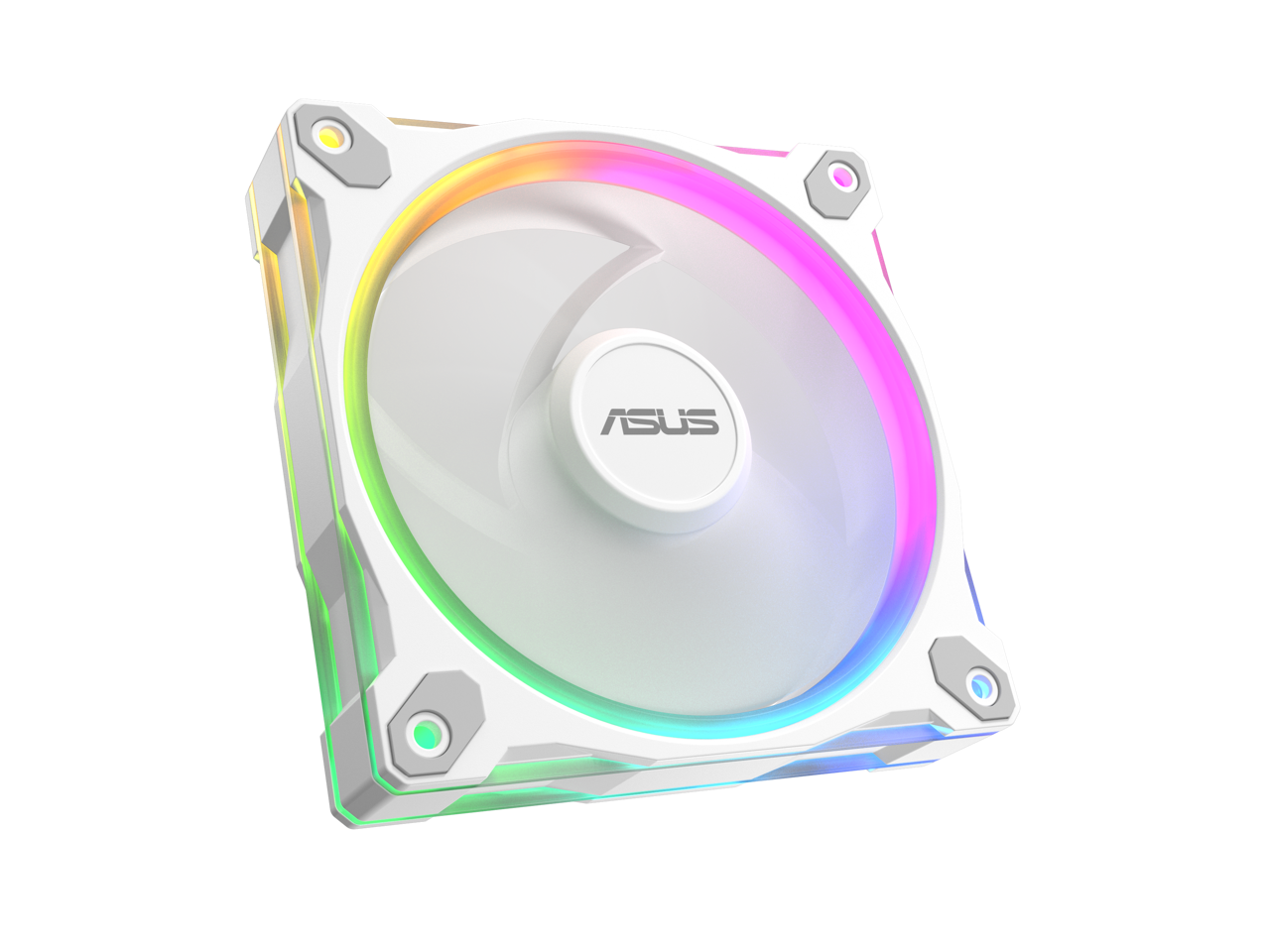 Alt View 4. ASUS - ASUS Prime MR120 ARGB Fan Triple Pack, 28mm Frame, PWM, 20 ARGB LEDs, Aura Sync - white.