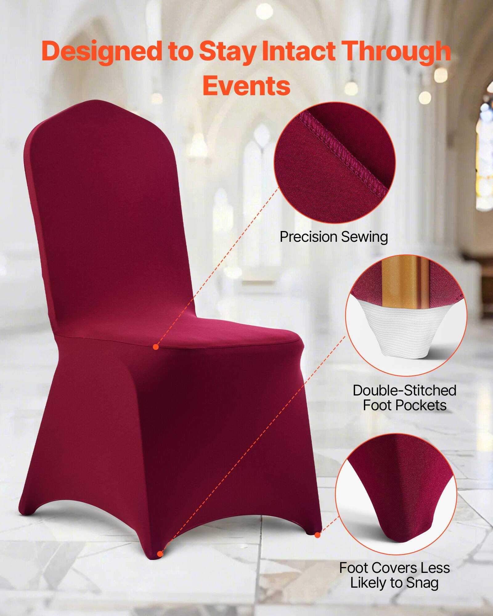 Designed to Stay Intact Through Events

- Precision Sewing
- Double-Stitched Foot Pockets
- Foot Covers Less Likely to Snag