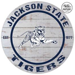 Jardine - Jackson State Tigers 20'' x 20'' Indoor/Outdoor Weathered Circle Sign - Navy