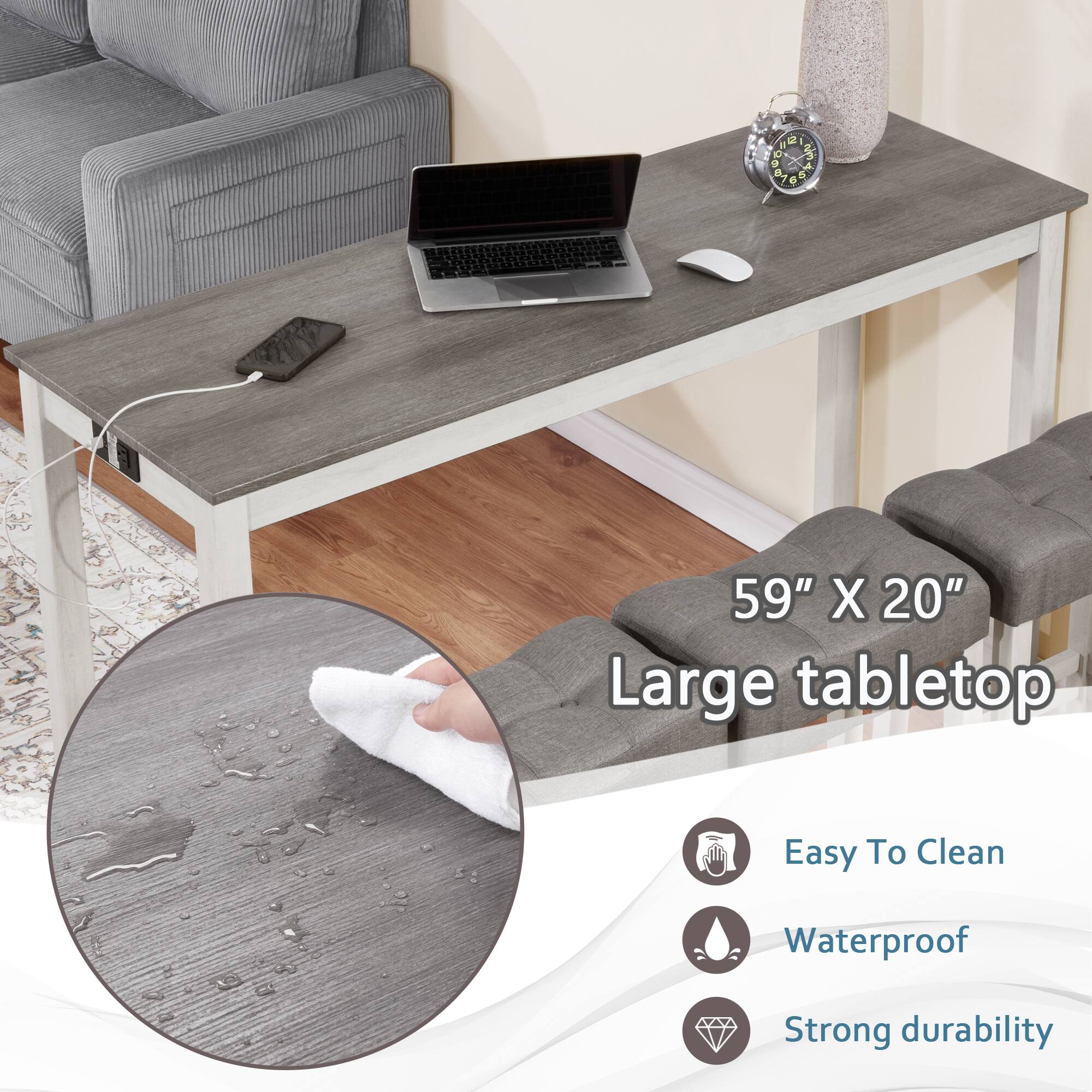 2 II 0 3 9 4 B. 5 6

59" X 20" Large tabletop

Easy To Clean
Waterproof
Strong durability