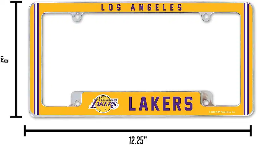 Rico Industries Los Angeles Lakers Chrome Metal License Plate Frame ...