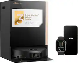 MOVA - Mobius 60 Robot Vacuum and Mop, 30,000Pa Suction, Auto-Interchangeable Mop Pads, 3.15inches Obstacle Overcoming - Black