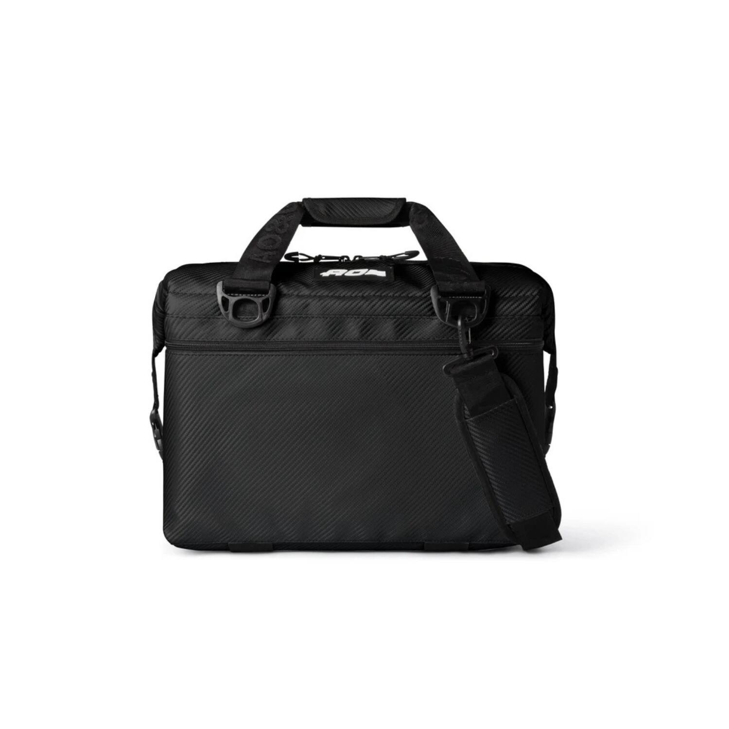 Angle. AO Coolers - AO Coolers Carbon Series 24-Pack Soft Cooler Leak-Proof and Durable (Black) - Black.