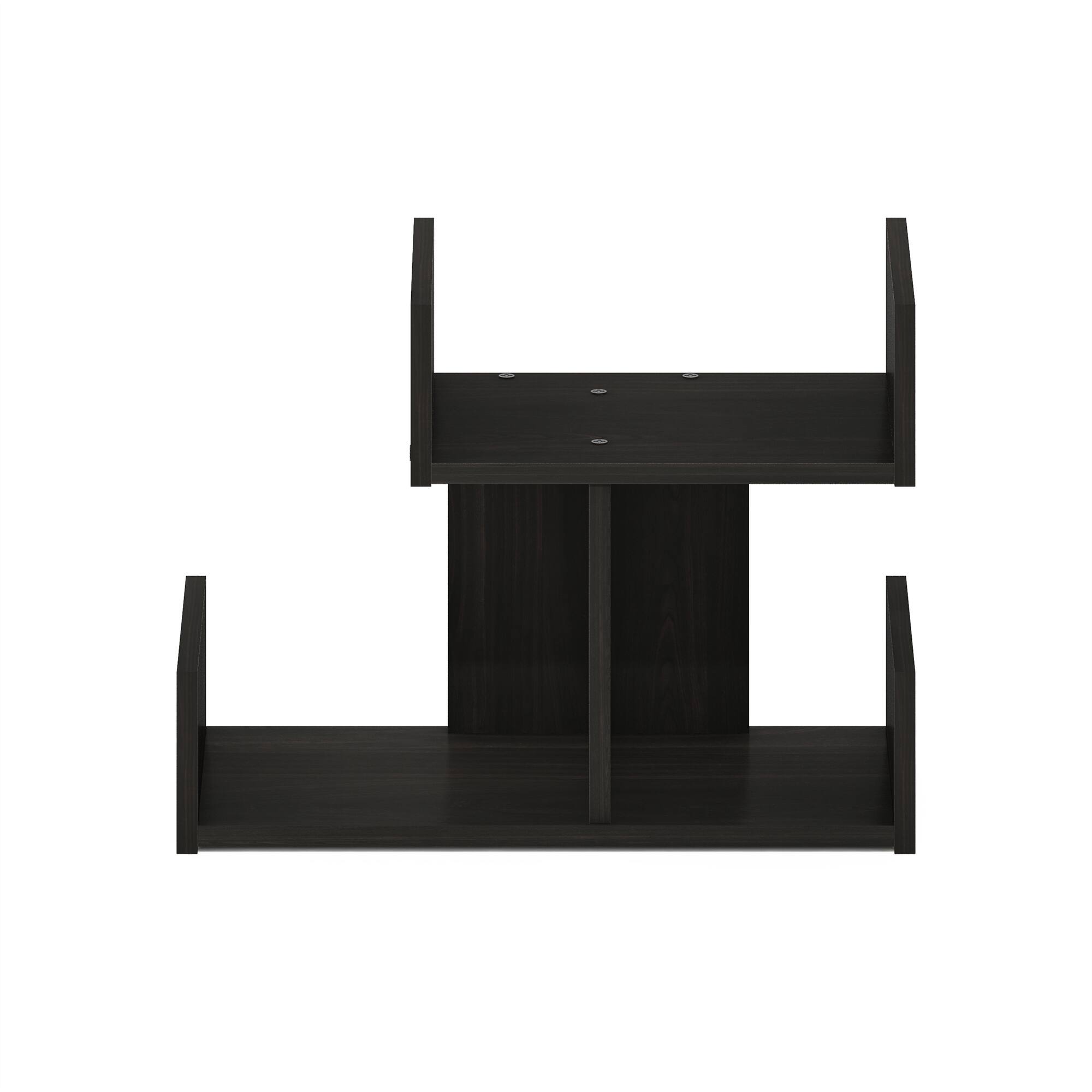 Alt View 2. Furinno - Hermite Wooden Desktop Bookshelf Storage Organizer for Home and Office Supplies - Espresso.