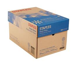 Staples - Multipurpose Paper, 8.5" x 11", 22 lbs., Bright 500 Sheets/Ream, 10 Reams/Carton - White