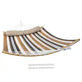 Sunnydaze - Quilted Hammock with Curved Spreader Bar - Calming Desert