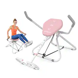 MERACH - Seated Ab Crunch Trainer, Foldable Core Exercise Equipment for Home Gyms, Multi-Functional Waist Twist Exercise - White