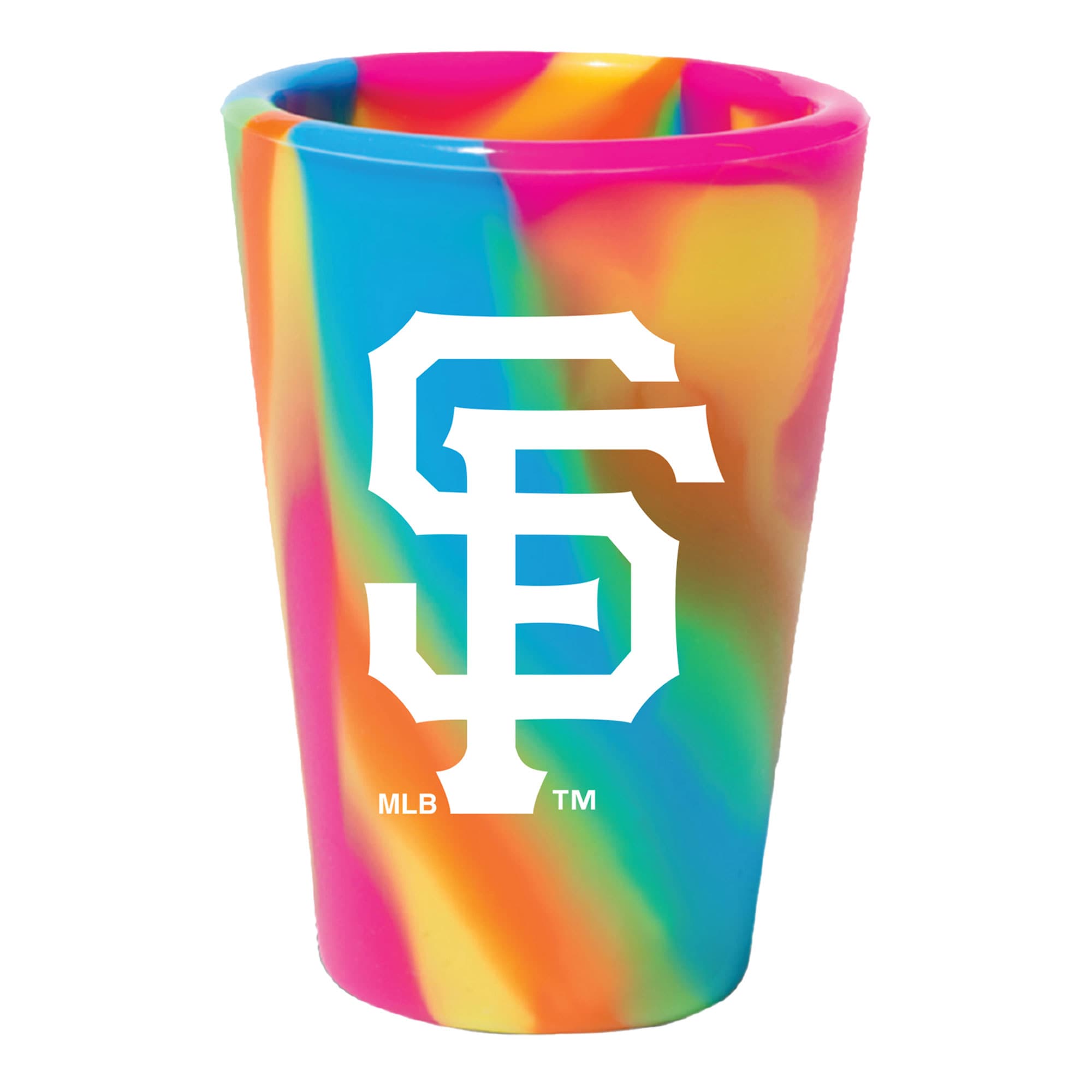 Front. WinCraft - San Francisco Giants 1.5oz. Hippie Hop Silicone Shot Glass - Multicolor.