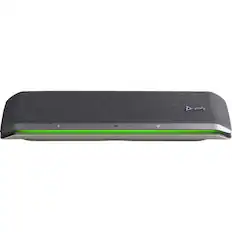 Front. HP - Poly Sync 60 Speakerphone - Wired/Wireless Bluetooth - 6 x Bi-directional Microphone(s) - 50 mm Speaker(s) - Silver - Graphite.