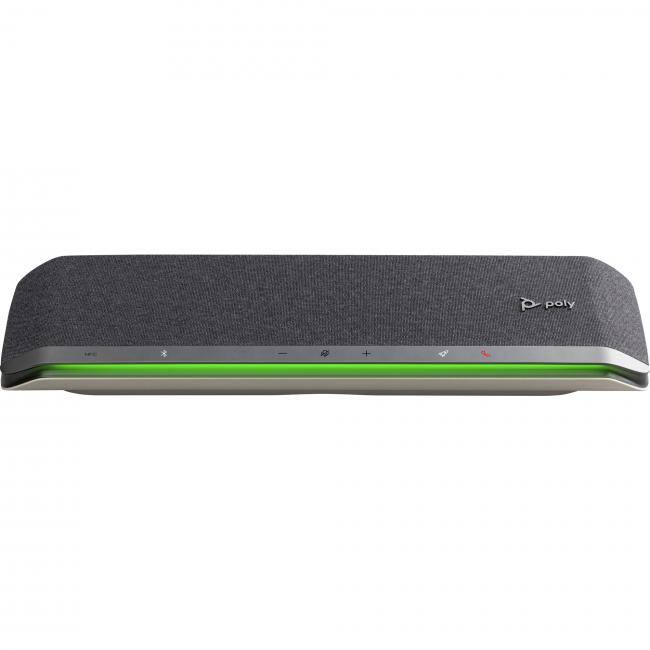 Front. HP - Poly Sync 60 Speakerphone - Wired/Wireless Bluetooth - 6 x Bi-directional Microphone(s) - 50 mm Speaker(s) - Silver - Graphite.