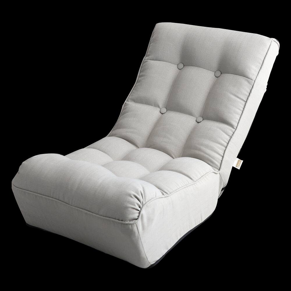Alt View 6. Loheer - Loheer Adjustable Floor Chair Japanese Tatami Lazy Sofa Reclining Single Sofa with 4-Segment Backrest for Gaming Reading - Gray.