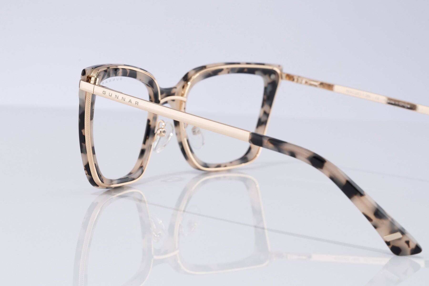 Alt View 7. GUNNAR - GUNNAR Womens Computer Glasses  -  Kaia, Cream/Marble, Clear Lens - Blue Light Blocking, Releive Dry Eye, Anti Glare - Cream Marble.