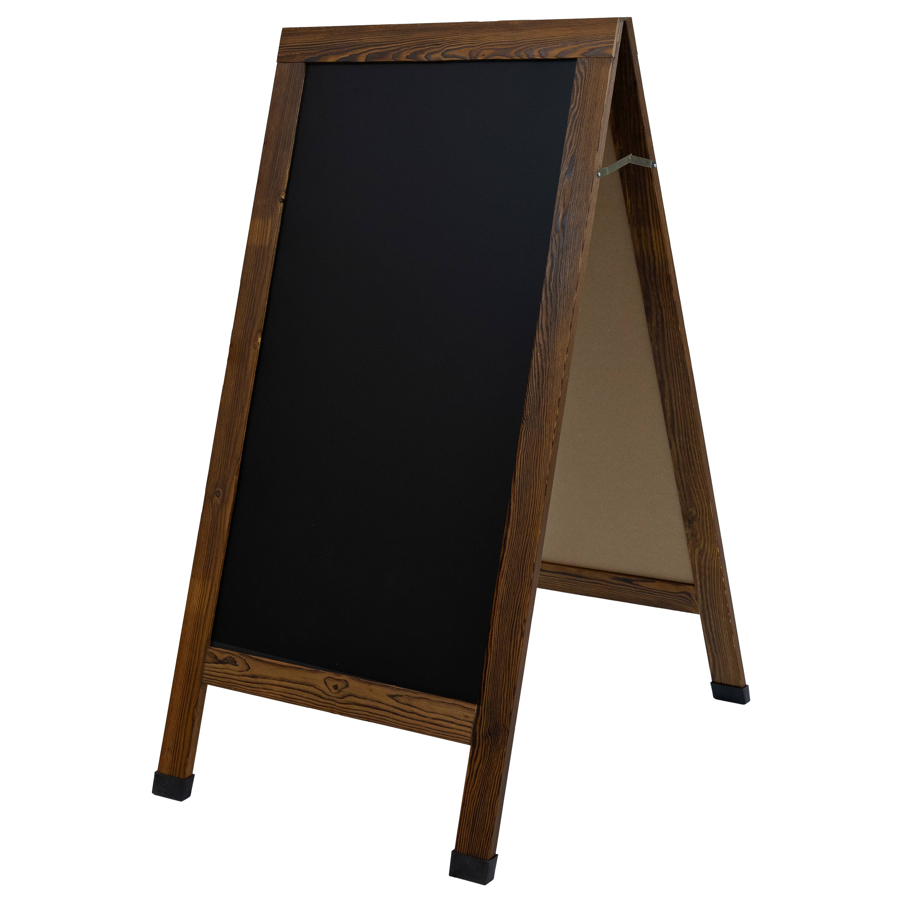 Alt View 3. Sunnydaze - A-Frame Double Magnetic Chalkboard - Rustic Brown.