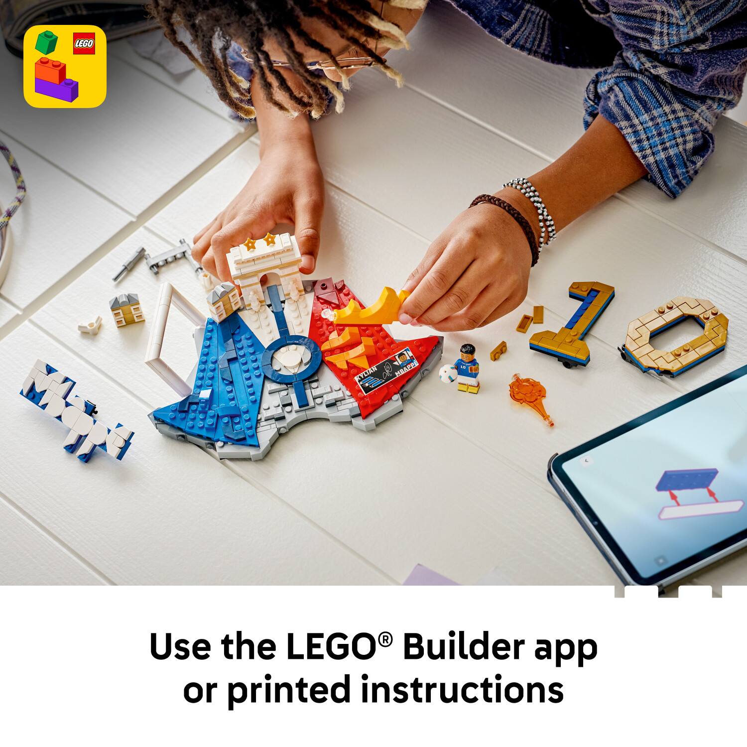 Use the LEGO® Builder app or printed instructions